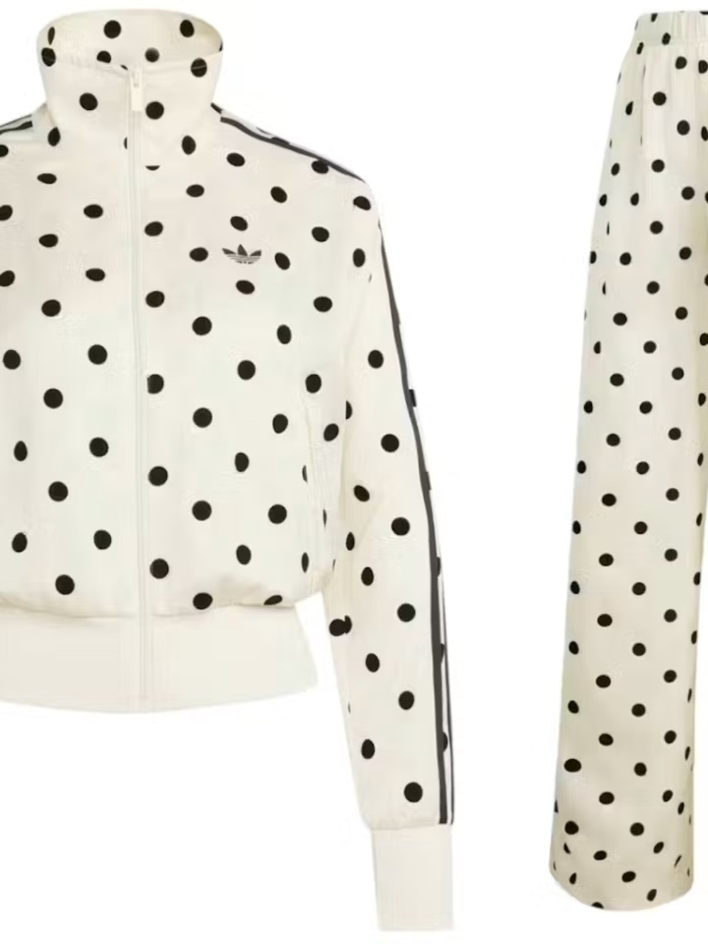 Adidas Women's Satin Polka
Dots TT Jacket/Pant Set